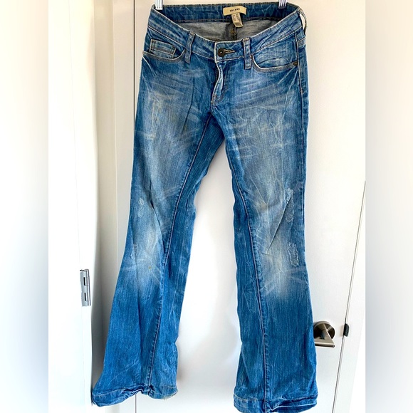 Mango Denim - Mango jeans boot cut, light blue, thick materials